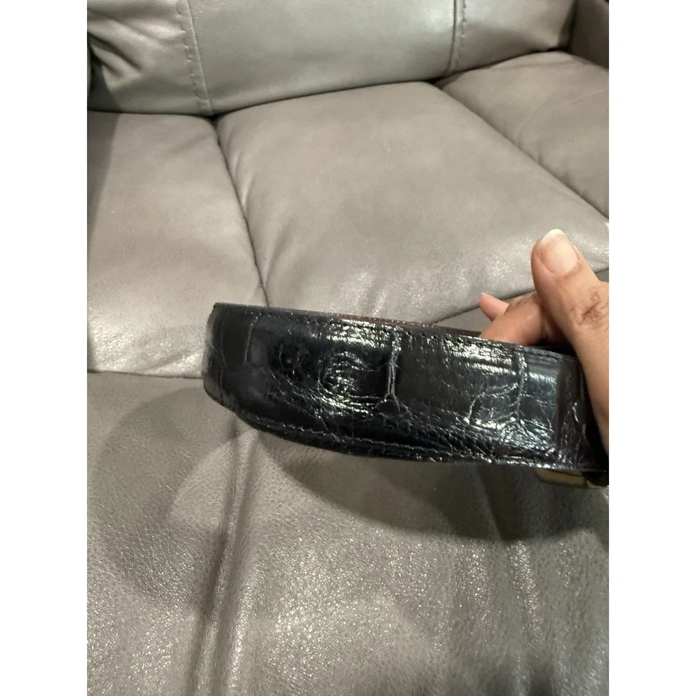 Genuine Black Alligator Belt by Kinnamon Lakeland,‎ Florida Hand Crafted In USA